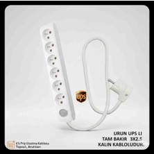 Viko Multi-Let Ups Li 6 Li(1 ile 15  Metre Arası) Anahtarlı Topraklı Çocuk Korumalı Uzatma ( 3x2.5 Ünal Kablo Tam Bakır) Uzatma Seyyar.