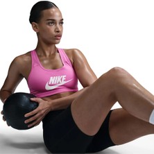 Nike Swoosh Futura Pembe Kadın Sporcu Sütyeni