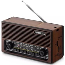 Güneş Enerjili Nostaljik Bluetooth Radyo, Fm, Usb, Sd Kart, Ses Bombası