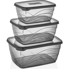 Nuit Concept Qlux Büyük Boy  Saklama Kabı Seti 1600 + 2800 + 4600 ml Bpa Içermez L-00772