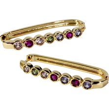 Sphere Jewelry Renkli Sıralı Çelik Küpe
