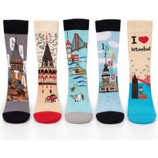 Carnaval Socks Istanbul Desenli 5’li Çorap Seti – Kutulu Unisex Seri