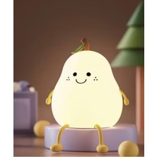 Eşya Dünyası Armut Şeklinde Silikon Gece Lambası | Dokunmatik Renk Değiştiren Bebek & Çocuk Odası Uyku Lambası