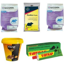 Bayer Racumin Zehirli Fare Buğdayı 250GR 2ADET-RODILLON Fare Pastası 100GR-KLERAT Yem 80GR-FARE Yapışkanı