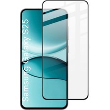 NOVKA Phone Accessories Samsung Galaxy S25 Uyumlu Tam Kaplayan Premium Ekran Koruyucu Cam Anti-Static Özellikli Siyah Çerçeveli