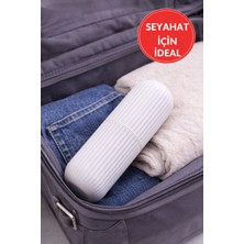 Taşınabilir Diş Fırçası Kutusu Beyaz | Kapaklı Hijyenik Seyahat Diş Fırçası Kabı 18,5 cm