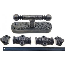 BT Teknik Antika Tarz Dekoratif Pirinç Üstten Ispanyolet - 133X40 Mm, Oksit