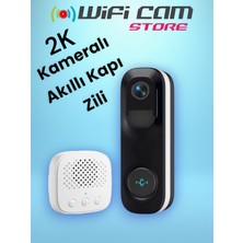 Urfakent 2k Kameralı Wifi Akıllı Kapı Zili Geniş Açı Lens-Görüntülü Görüşme-Kayıt-Hareket Algılama
