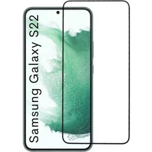 NOVKA Phone Accessories Samsung Galaxy S22 Uyumlu Tam Kaplayan Premium Ekran Koruyucu Cam Anti-Static Özellikli Siyah Çerçeveli