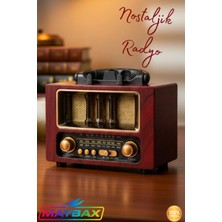 Ahşap Görünümlü Nostaljik Fm Radyo, Hafıza Kartı, USB ve Bluetooth Desteği