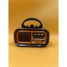 Aşınabilir Nostaljik Fm Radyo Bluetooth Tf Kart USB Destekli Ahşap Kasa