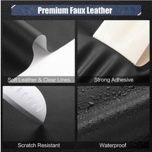 Ravza Deri Ravzaderi Yapışkanlı Siyah Suni Deri - 140 cm x 100 cm