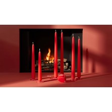 Pars Mum Soya Parafini Kırmızı Şamdan Mum 10 Adet – Dekoratif, Dumansız, Uzun Ömürlü