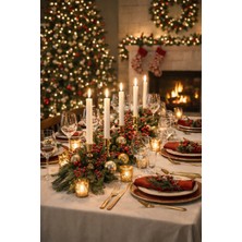 Mubx 10 Adet Şamdan Mumu Yılbaşı Mumu Yeniyıl Konik Mum