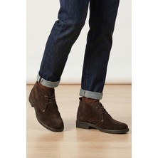 Bruno Shoes Kahverengi Hakiki Süet Tırtıklı Kauçuk Tabanlı Klasik Erkek Chukka Bot