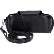 İsmiyle Al Riviera Deri Askılı Gözlük Kılıfı Parlak Siyah