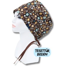 Doktorbonem Tesettür Beden Akasya Çiçekler Kahverengi Cerrahi Bone Doktor Hemşire Sağlıkçı Hastane Bonesi