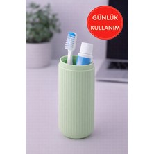 Taşınabilir Diş Fırçası Kutusu Yeşil | Kapaklı Hijyenik Seyahat Diş Fırçası Kabı 18,5 cm