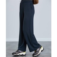 Moda Banuş Bol Paça Modal Kumaş Palazzo Antrasit Eşofman Altı