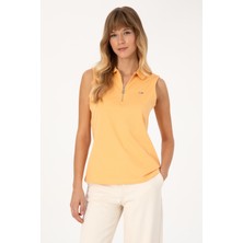 U.S. Polo Assn. 50324852-VR202  Kadın Kavun Tişört Kolsuz Slim Fit Pamuklu Günlük Stil