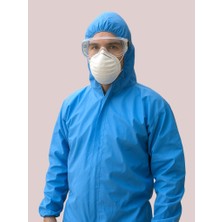 White Guard Mavi Tulum, Kapüşonlu Tek Kullanımlık Sms Koruyucu Tulum