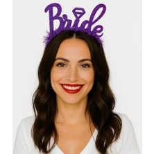 NW NessiWorld Mor Renk Bekarlığa Veda Italik Yazı Alyanslı Bride Taç