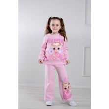 Yağmur Giyim Pjk2i Ballerina Cappucino Desenli Bol Paça 2 Ip %100 Pamuk Kız Çocuk Takımı 3-10 Yaş 6432