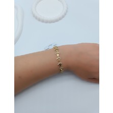 Lagül Aksesuar 14K Altın Kaplama Zirkon Taş Detaylı Gold Bileklik