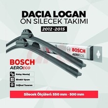 Bosch Dacia Logan 2 Mart 2015-2020 Uyumlu Ön Silecek Takımı | Aeroeco Serisi | 2'li Set |