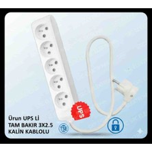 Viko Multi-Let Ups Li 5 Li(1 ile 15  Metre Arası)  Topraklı Çocuk Korumalı Uzatma ( 3x2.5 Ünal Kablo Tam Bakır) Uzatma Seyyar.