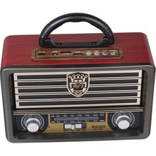 Şarjlı Bluetooth Nostaljik Radyo, Taşınabilir ve Şık Tasarım