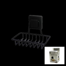 Timion Siyah - Metal Katı Sabunluk Kare Güçlü Yapışkanlı 11X12.5X11CM (5148)