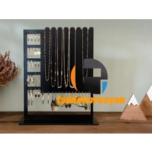 Tsd Dekorasyon Siyah Ahşap Takı/ Kolye/küpe Standı