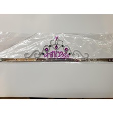 NW NessiWorld Gümüş Renk Prenses Yazılı Parti Tacı 60 cm