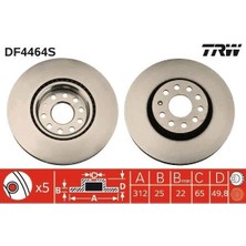 Trw DF4464S Ön Fren Disk Takımı Skoda Kodiaq