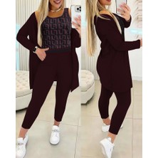 Melen Moda Kadın Uzun Kollu Krep Üçlü Takım