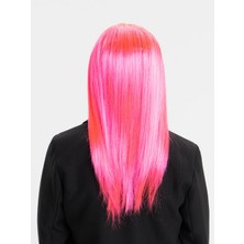 NW NessiWorld Şeker Pembesi Koyu Pembe Renk Uzun Düz Parti Peruğu