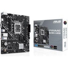 Verto Asus Prıme H610MK Argb Ddr5 5600MHZ 1xvga 1xhdmı 1xm.2 USB 3.2 Matx 1700P (12. / 13. ve 14. Nesi̇l Işlemci̇ Uyumlu)