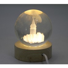 Verto 3D Istanbul Temalı Kristal Cam Küre LED Lamba Model 3