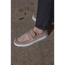 Vantaggio Shoes Ravenna Süet Deri Erkek Loafer Ayakkabı Düz Taban ile Rahat Kullanım
