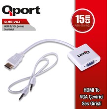 Starseven Qport Q-Hd-Vgj HDMI To VGA Cevirici+ Ses Jack