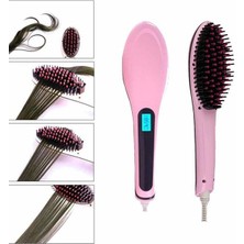 Verto Elektrikli Saç Düzleştirici Tarak Saç Düzleştirici Fırça Sıkı Dişli Pembe