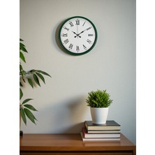 Zentime 36 cm Yeşil Dekoratif Duvar Saati