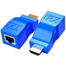 Starseven Sensei 30 Metre Hd-30 Cat6 HDMI Extender Iki̇li̇ Mavi̇ Adaptör