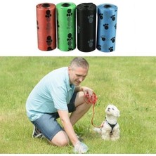 Inura Global® 4lü Evcil Hayvanlar Için Pati Desenli Kedi Köpek Kaka Poşeti Torbası