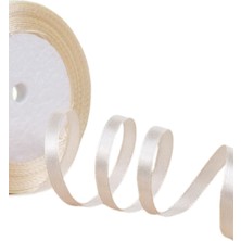 Saten Kurdele 1 cm 10 Metre Ekru