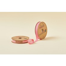 Biye Ekoseli Katlı E03 Kırmızı 2 cm 25 Metre %65 Koton %35 Polyester