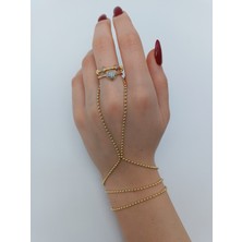 Lagül Aksesuar 316L Çelik Kararmaz Suya Dayanıklı Gold Çift Dolama Şahmeran