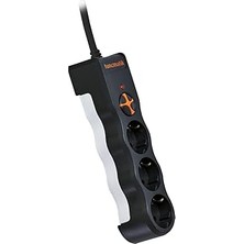 Starseven Tuncmatik TSK19010 Powersurge 3-Surge Protection PLUG-1050 Joule- With Cable Si̇yah