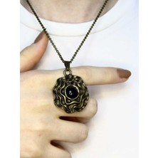 Esha Doğal Taş Oniks Doğal Taşlı Yuvarlak Otantik Kadın Kolye 45 cm Zincirli EUK48O